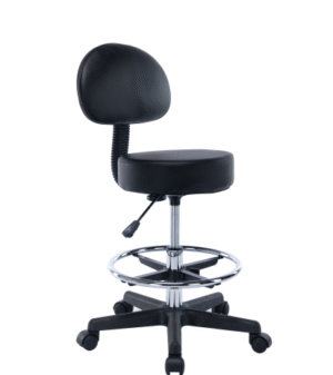 כיסא מטפל מפואר עם משענת גב וחישוק לרגליים